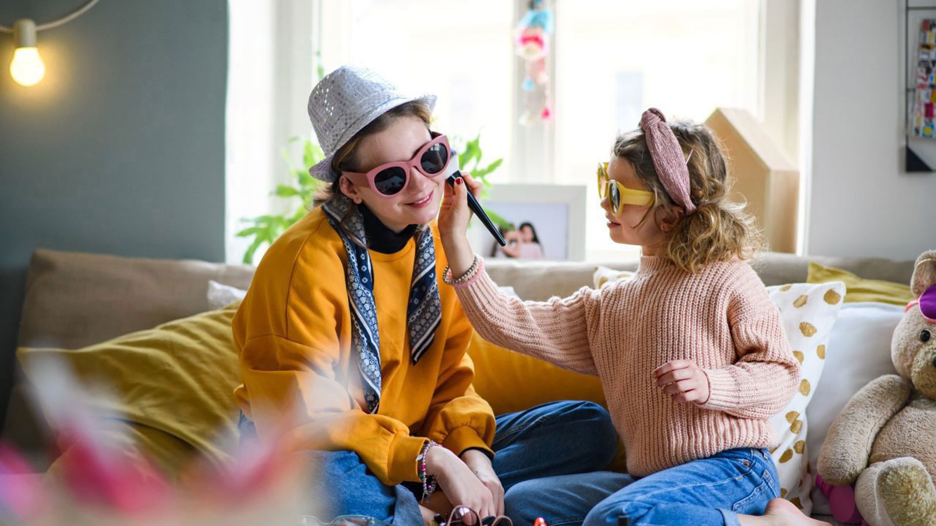 Gezinsbond kinderen verkleed en geschminkt