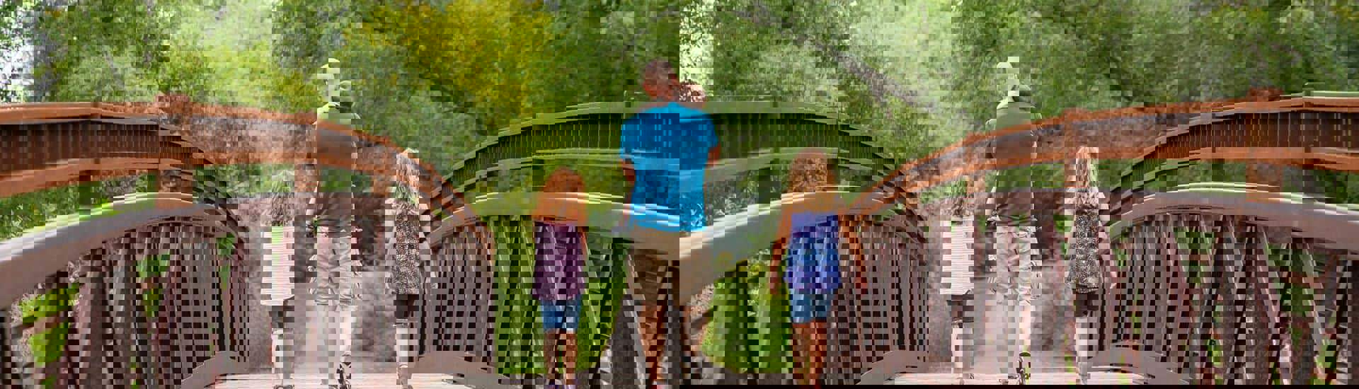 Alleenstaande ouder na scheiding wandelt met kinderen