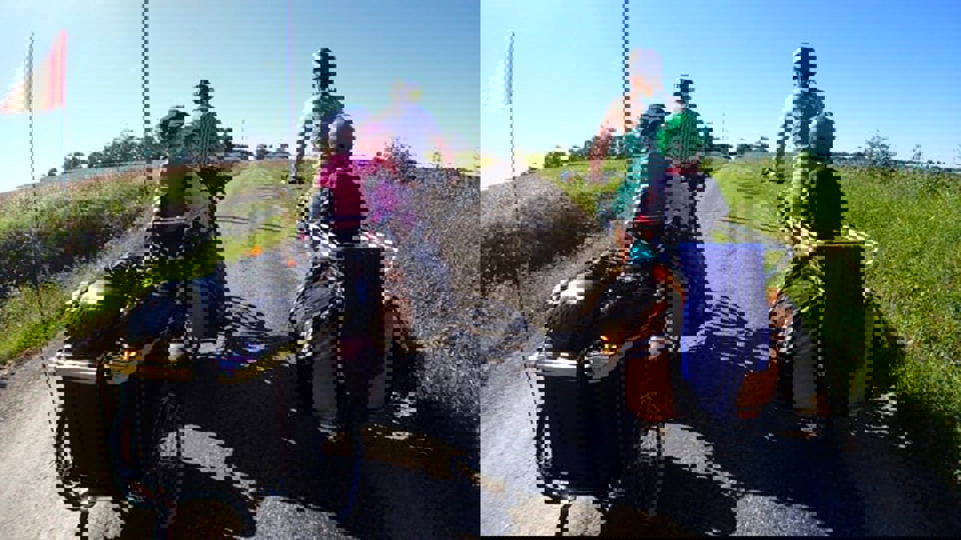 Ouders vervoeren kinderen per fiets met de longtail