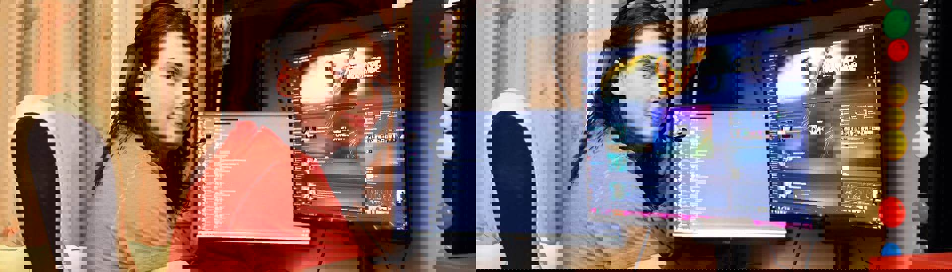 Wolf zit achter computer en is verslaafd aan gamen